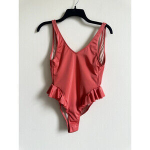 Something Navy' size 2XS Frill One Piece Swimsuit Ruffled Coral Sharon $80
